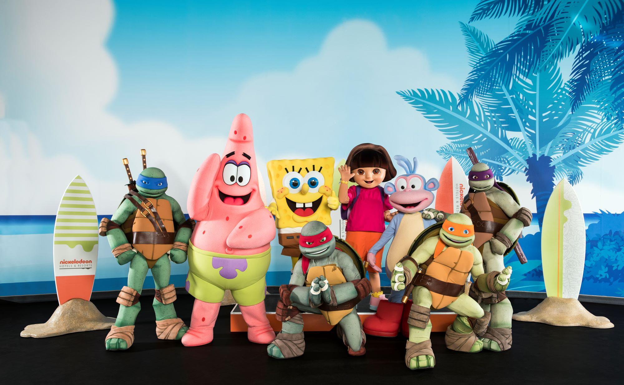 Dora, Spongebob, ninjas turtles and Patrick